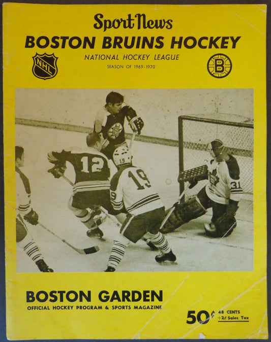 1970 Sport Hockey News Boston Bruins Hockey Game Program 179507