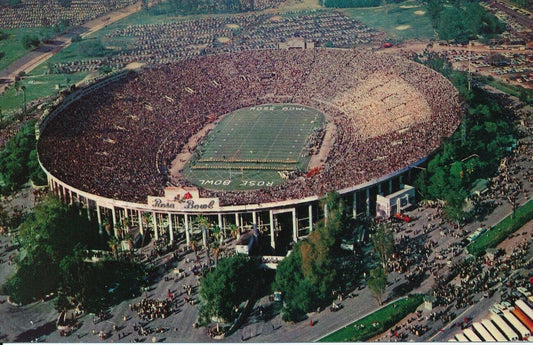 Vintage Football Themed Post Card of Rose Bowl, Pasedena, California 149129