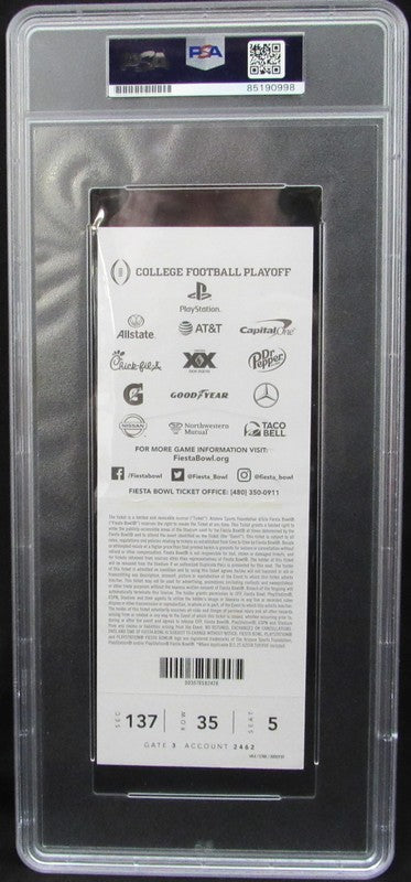 Saquon Barkley Signed 2017 Penn State Fiesta Bowl Full Ticket PSA/DNA 188200