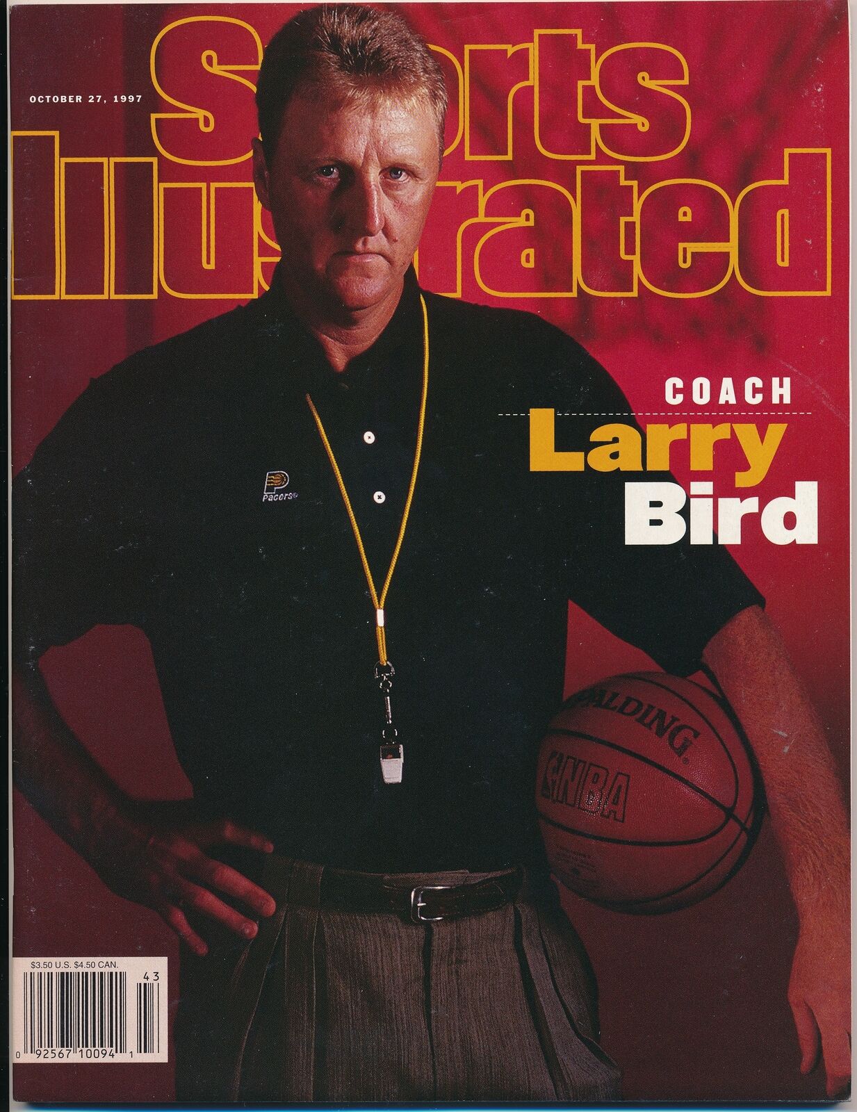 October 27,, 1997 Larry Bird Sports Illustrated NO LABEL Newsstand Pacers