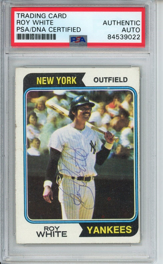 Roy White Hart Yankees Signed/Autographed 1974 TOPPS Card #135 PSA/DNA 166851