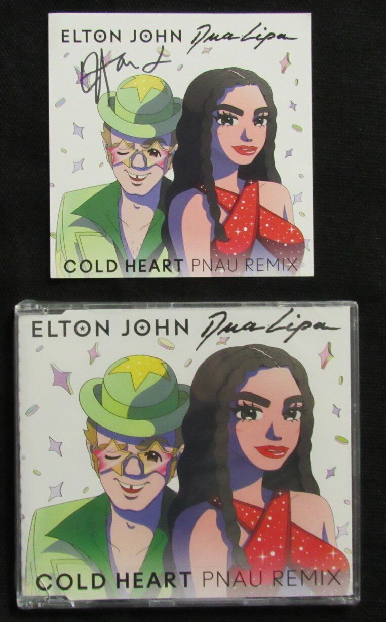 ELTON JOHN Autographed Elton & Dua "Cold Heart Pnau Remix" CD Insert - JSA LOA