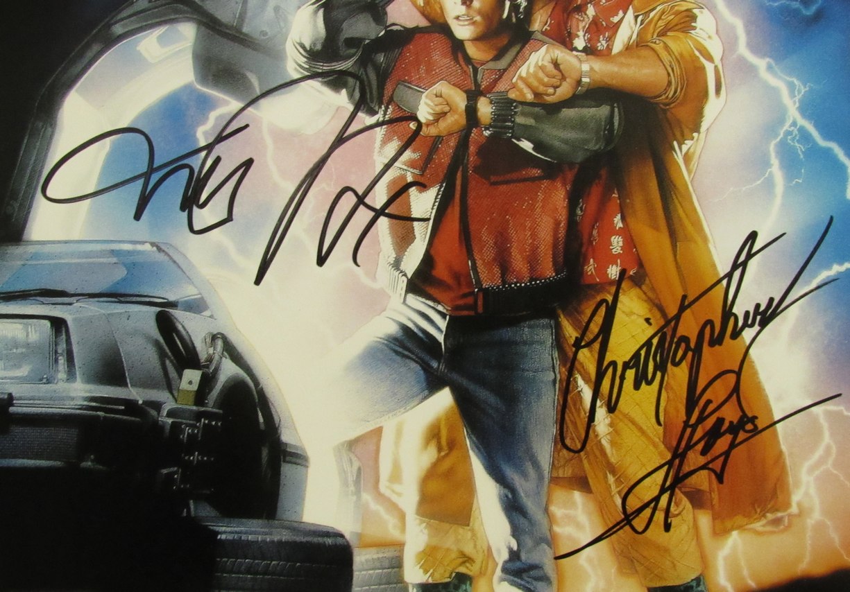 Michael J Fox/Christopher Lloyd Sign/Auto 11x17 Movie Poster JSA/BAS 173670