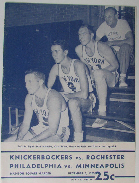 NY Knicks vs. Rochester & Warriors/Lakers Doubleheader Program 12/6/55 147702