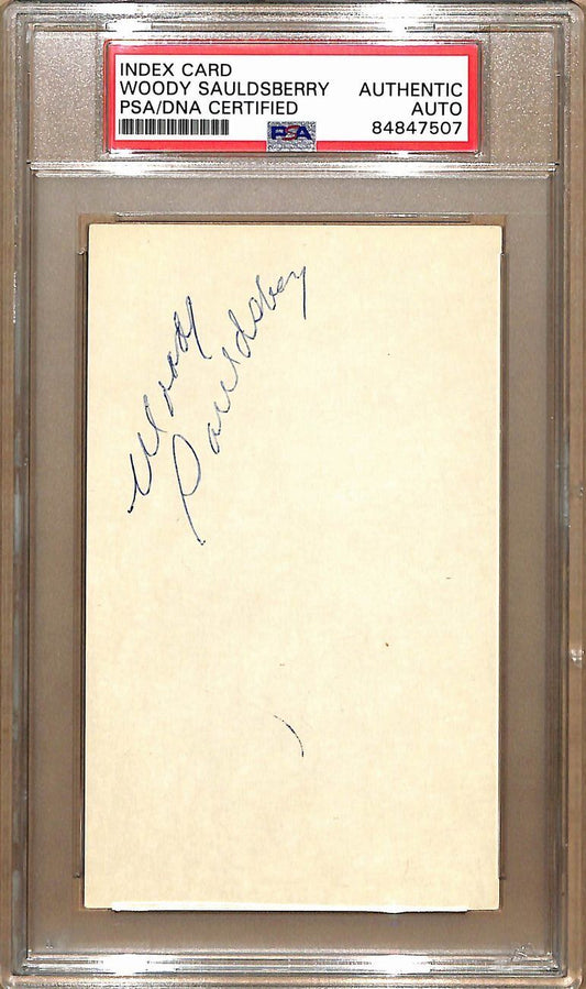 Woody Sauldsberry Autographed 3x5 Index Card Boston Celtics PSA/DNA 178817