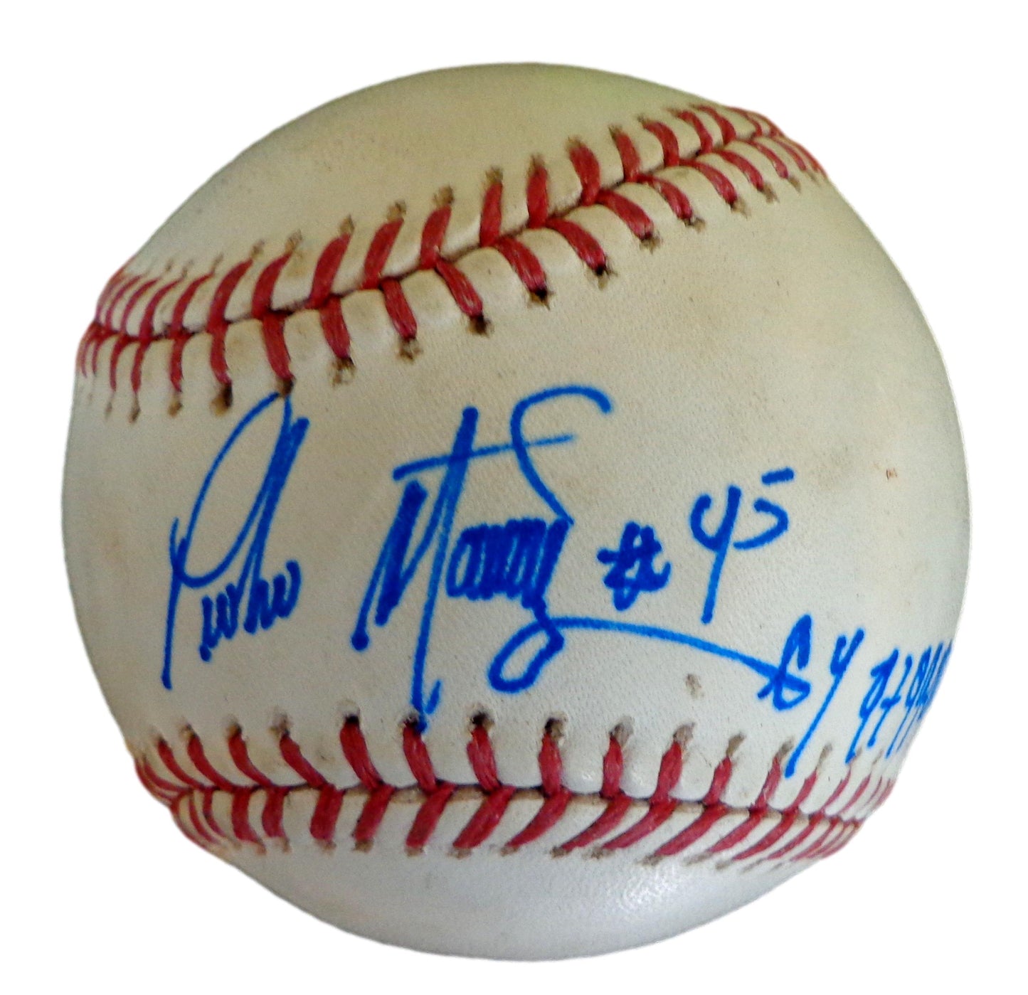 Pedro Martinez HOF Autographed/Inscribed OML Baseball Boston Red Sox JSA 180380