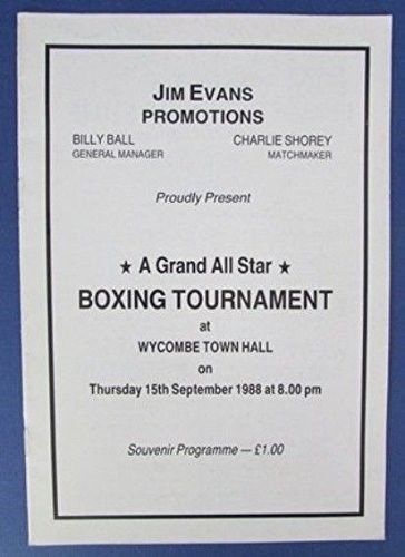 Grand All Star Boxing Tournament Program Bertie James Gary King 9/15/1988 122134