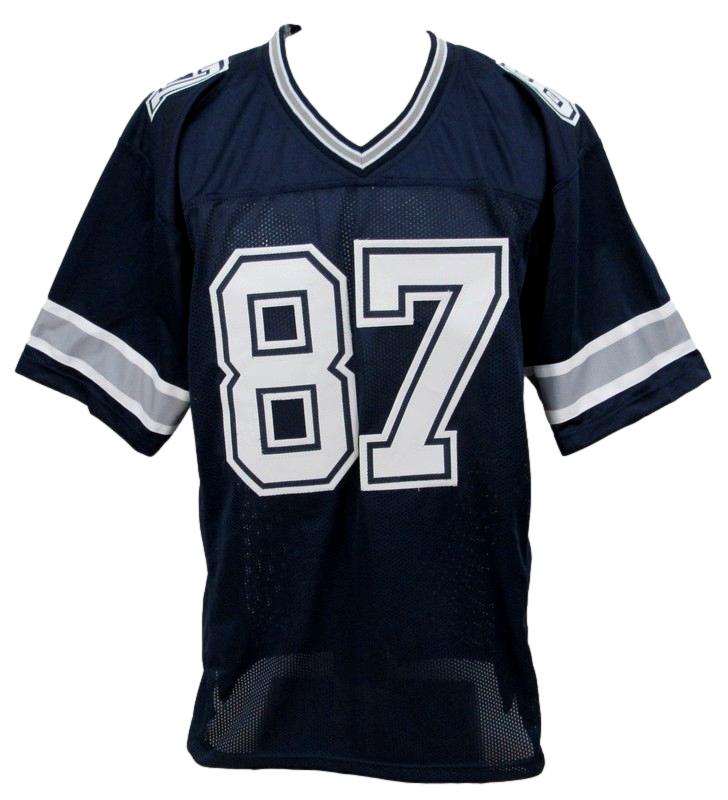 Jake Ferguson Signed Blue Custom Football Jersey Dallas Cowboys Beckett 186305