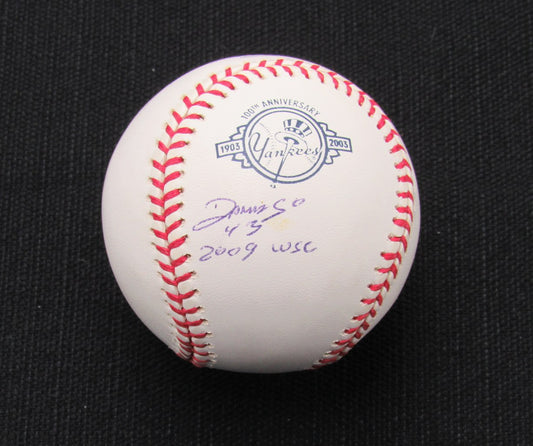 Damaso Marte Signed/Auto Yankees 100th OML Baseball JSA Inscr 186616