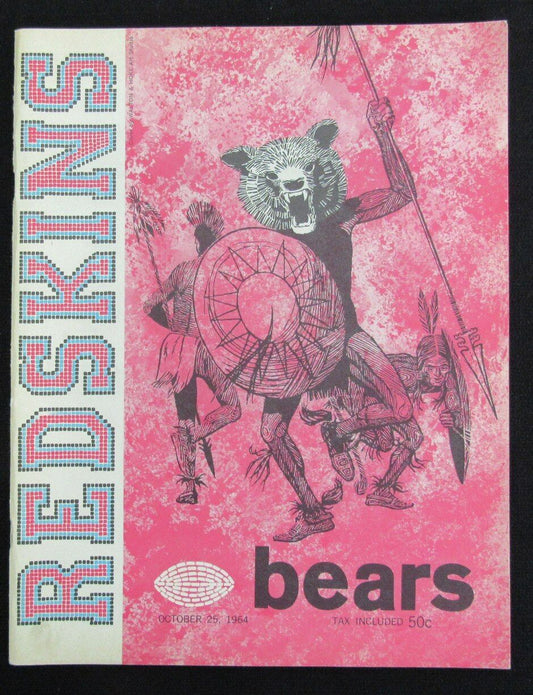 October 25, 1964 Washington Redskins vs Chicago Bears Game Program 181802