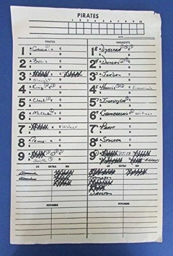 Pirates Lineup Card from Dugout 8/1/1993 vs. Phillies 124089