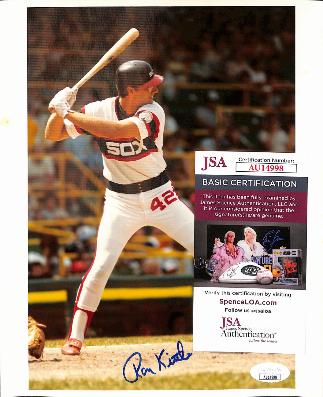 Ron Kittle Signed/Autographed 8x10 Photo Chicago White Sox JSA 190180