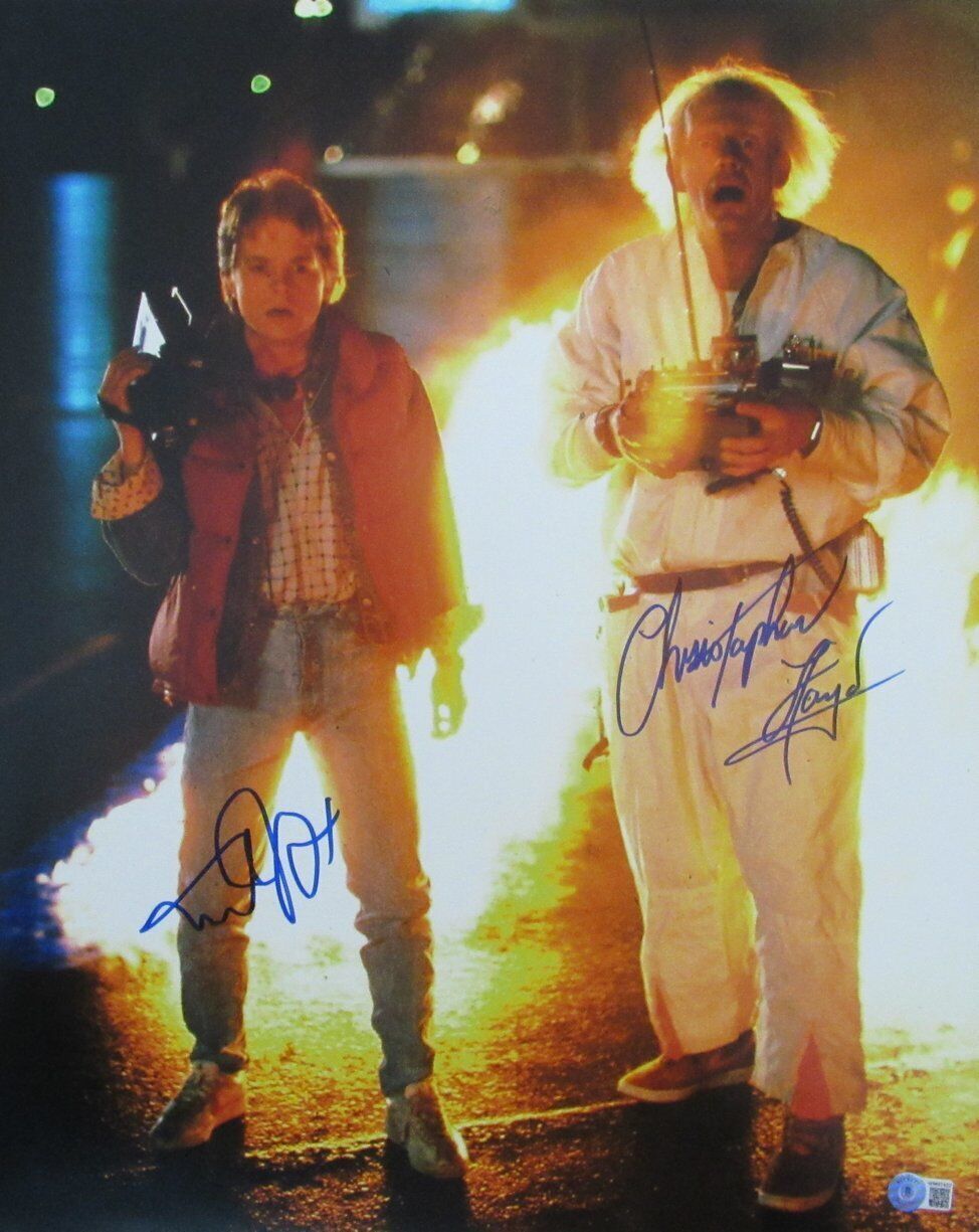 Christopher Lloyd/Michael J Fox  Dual-Signed/Autographed 16x20 Photo BAS 163281