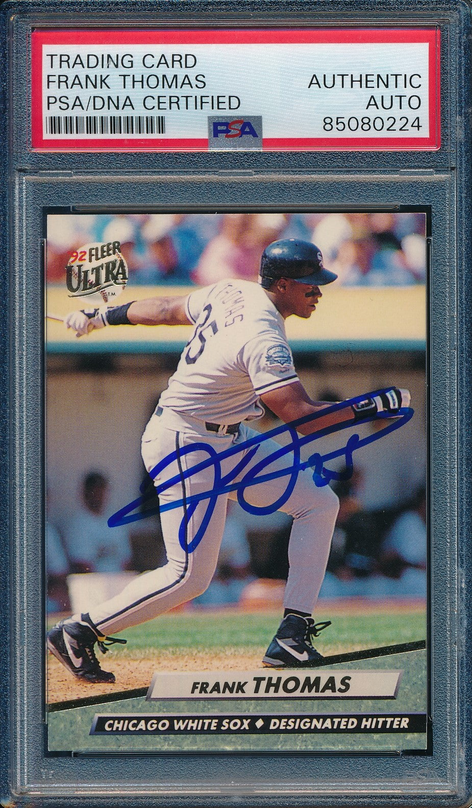 Frank Thomas HOF Autographed 1992 Fleer Card #44 White Sox PSA/DNA 184027