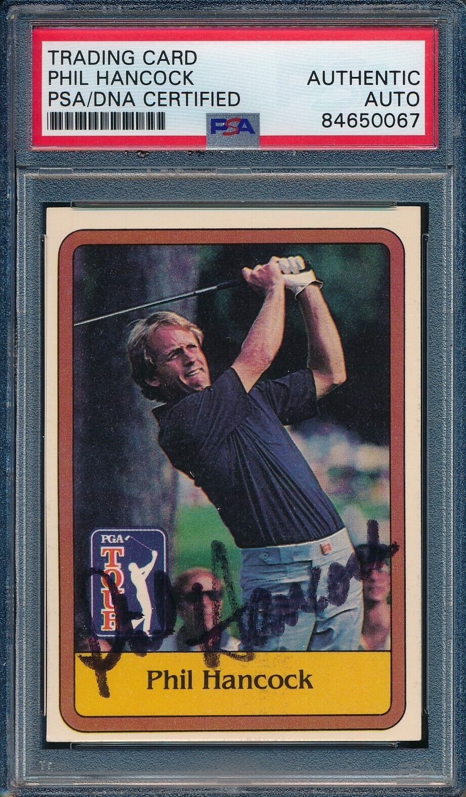 1981 DONRUSS PGA Phil Hancock #43 Authentic Card Signed PSA/DNA