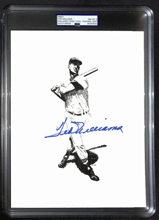 Ted Williams Signed/Auto 8x10 Photo/Print Red Sox PSA/DNA Slabbed 193011