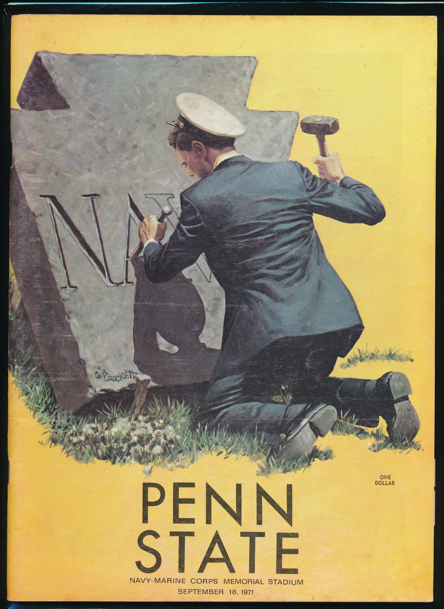 1971 Penn State vs. Navy College Football Game Program 09/18