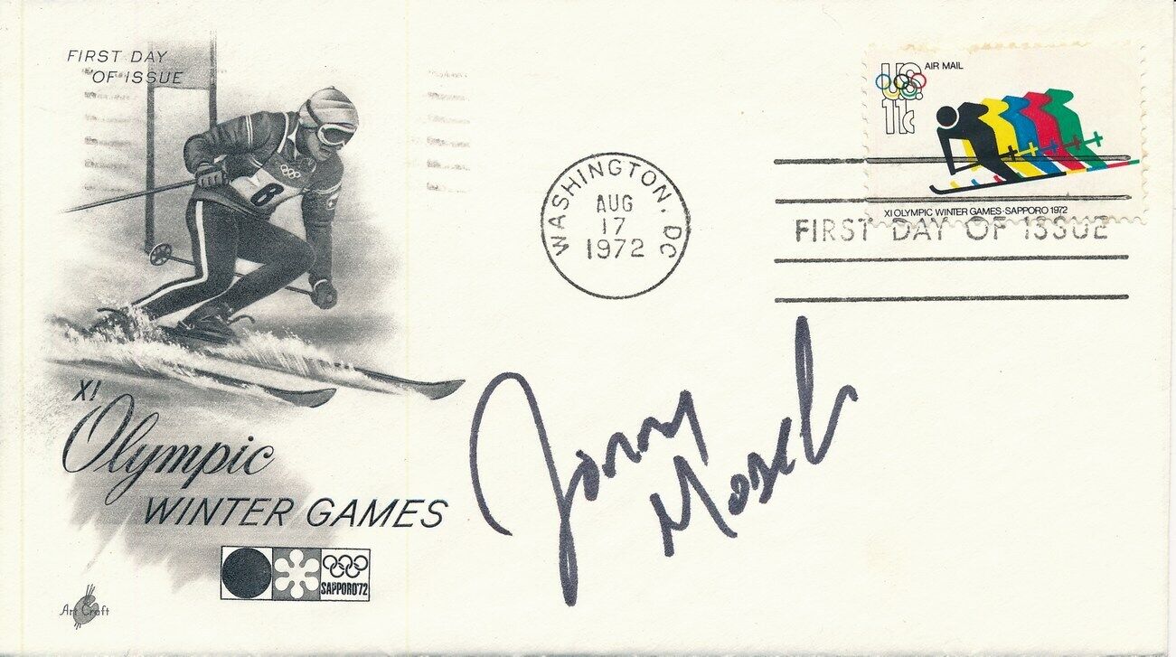 Johnny Moseley Olympic Gold Skier Signed 1972 First Day Cover/FDC 151289