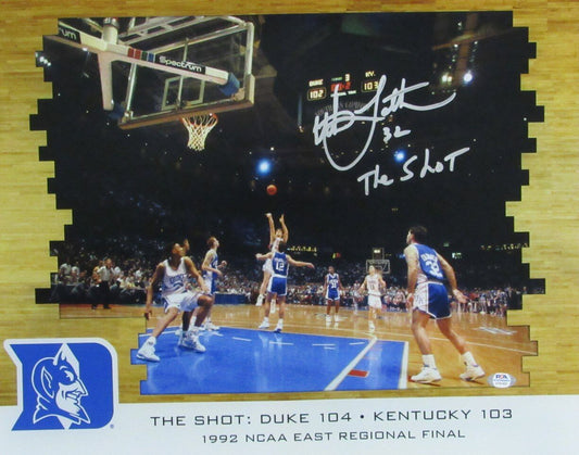 Christian Laettner Duke Signed/Inscribed 16x20 Photo PSA/DNA 165229