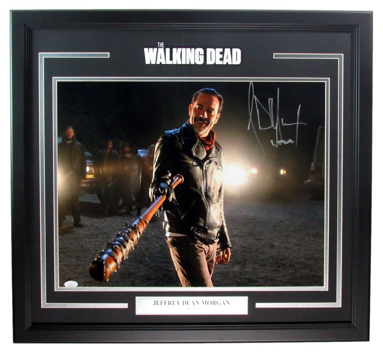 Jeffrey Dean Morgan Signed/Inscr 16x20 Photo "Walking Dead" Framed JSA 192124