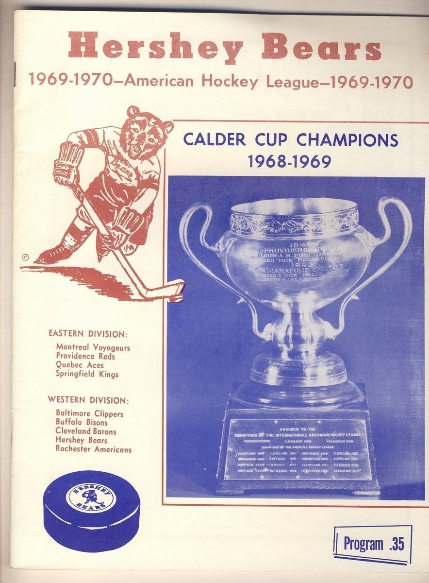 Hershey Bears 4/18 1970 Program vs. Springfield AHL 127974