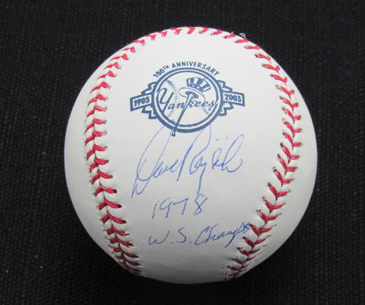 Dave Rajsich Signed/Auto Yankees 100th OML Baseball MAB Inscr 187078
