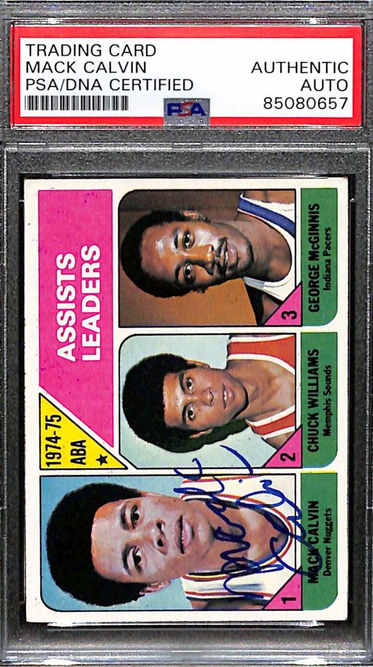 Mack Calvin Autographed 1975-76 Topps Card #226 Denver Nuggets PSA/DNA 184836