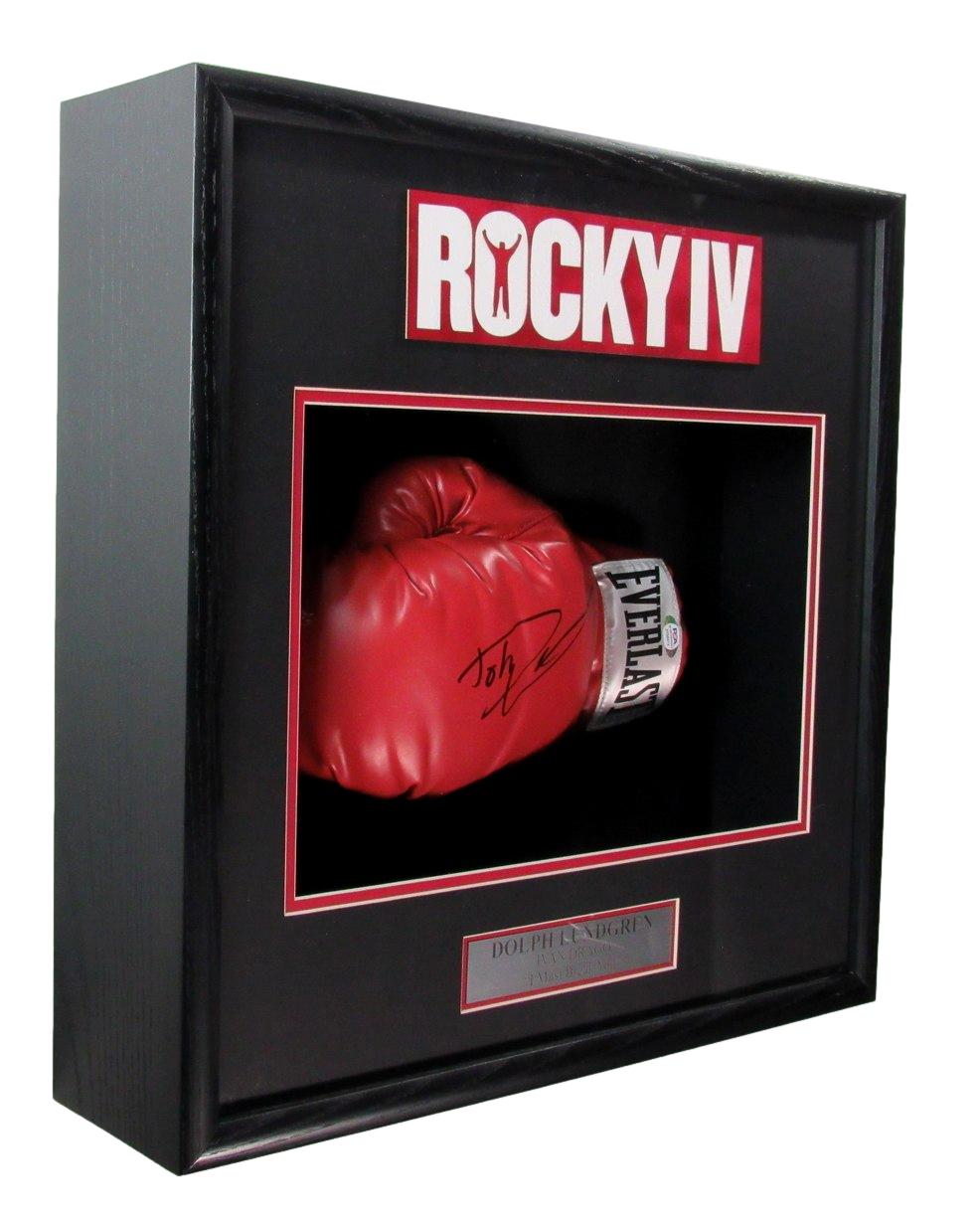 Dolph Lundgren Signed Left Boxing Glove "Rocky IV" Framed PSA/DNA 183836