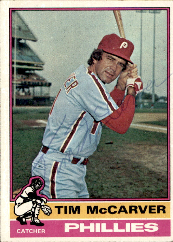 Tim McCarver Autographed 1976 TOPPS Card #502 Phillies 183460