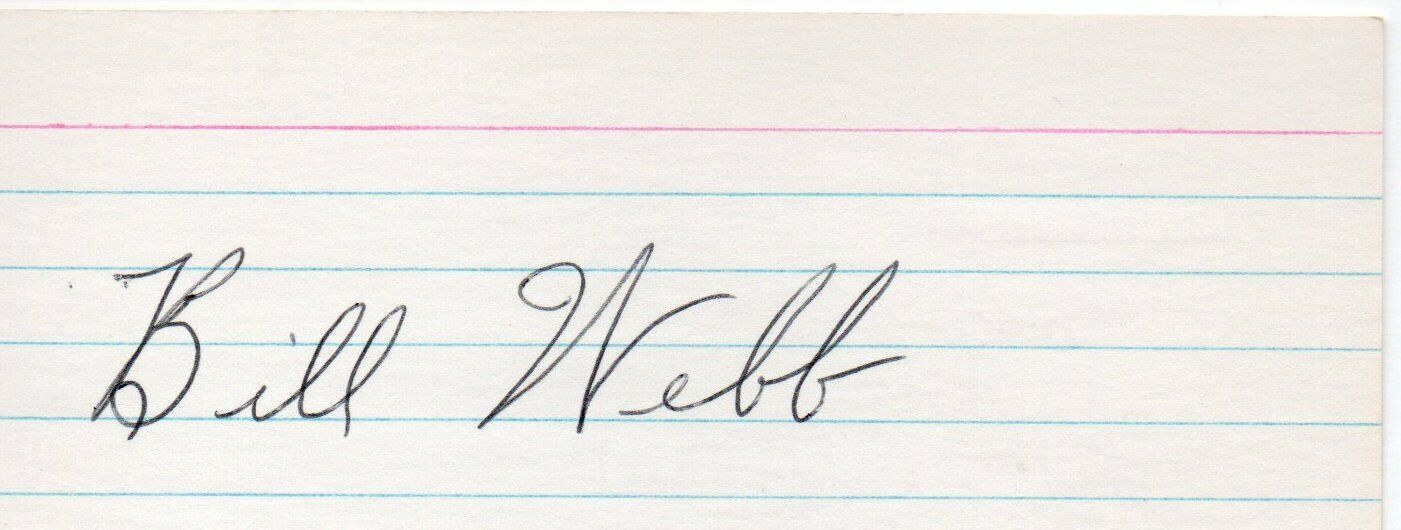 Lot of 4  Bill Webb d.1994 Philadelphia Phillies Signed 3x5 Index Cards 145387