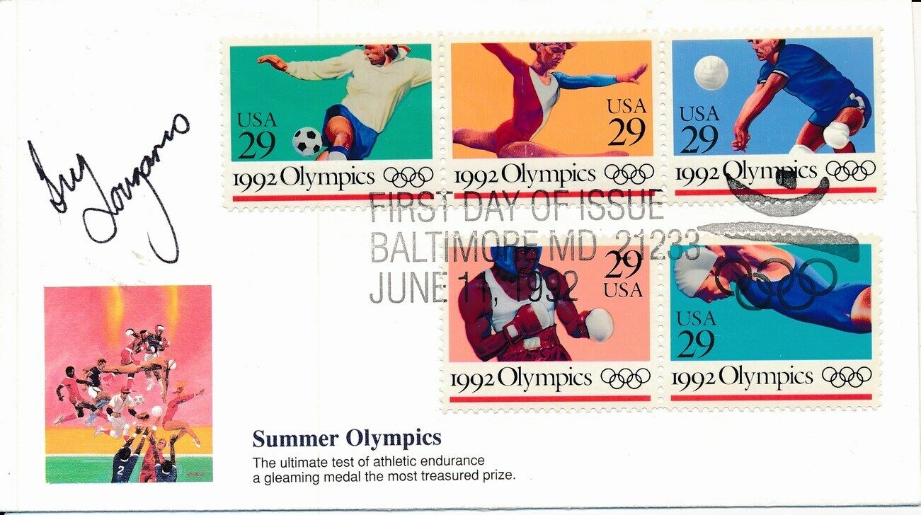 Greg Louganis Olympic Diving Signed 1992 First Day Cover/FDC 151275