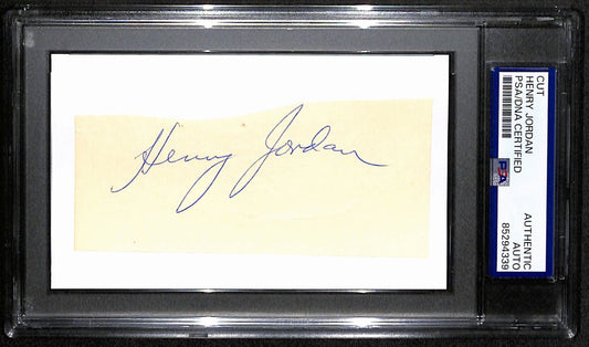 Henry Jordan HOF Signed/Auto Cut on 3x5 Card Green Bay Packers PSA/DNA 190606