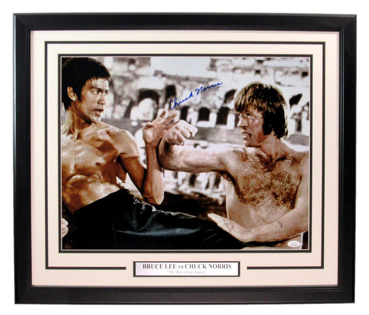 Chuck Norris Autographed The Way of The Dragon 16x20 Photo Framed JSA 186289