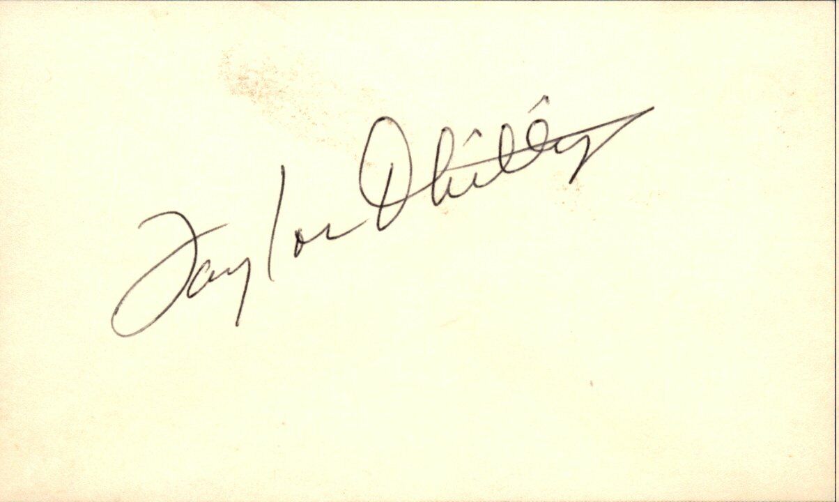 Taylor Phillips Braves/Cubs/Phillies Signed/Autographed 3x5 Index Card 162478