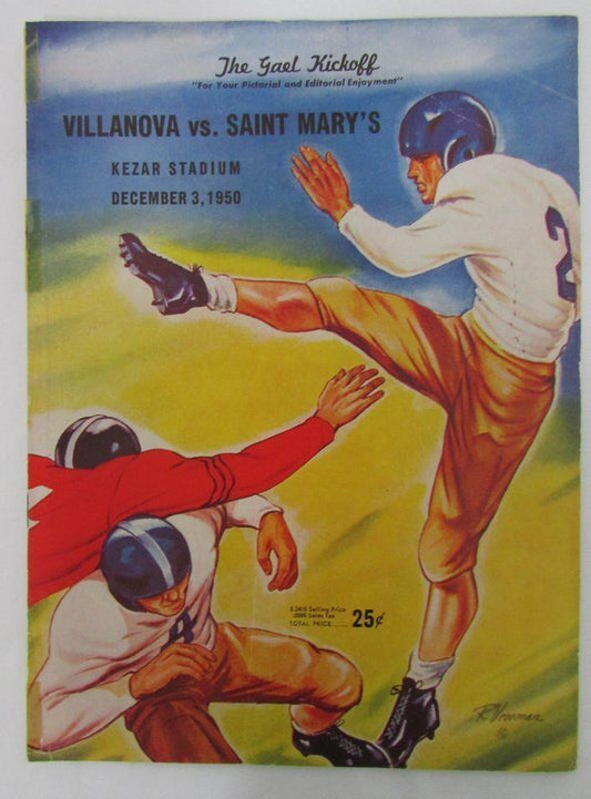 12/3/1950 Villanova Wildcats Vs. Saint Mary's Official Football Program 131185