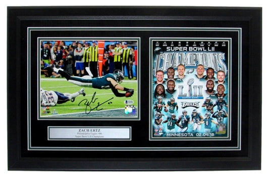 Zach Ertz Eagles Signed/Autographed SB LII Photo Collage Framed JSA 147562