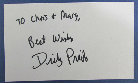 Dicky Pride PGA Signed 3x5 Index Card 127064