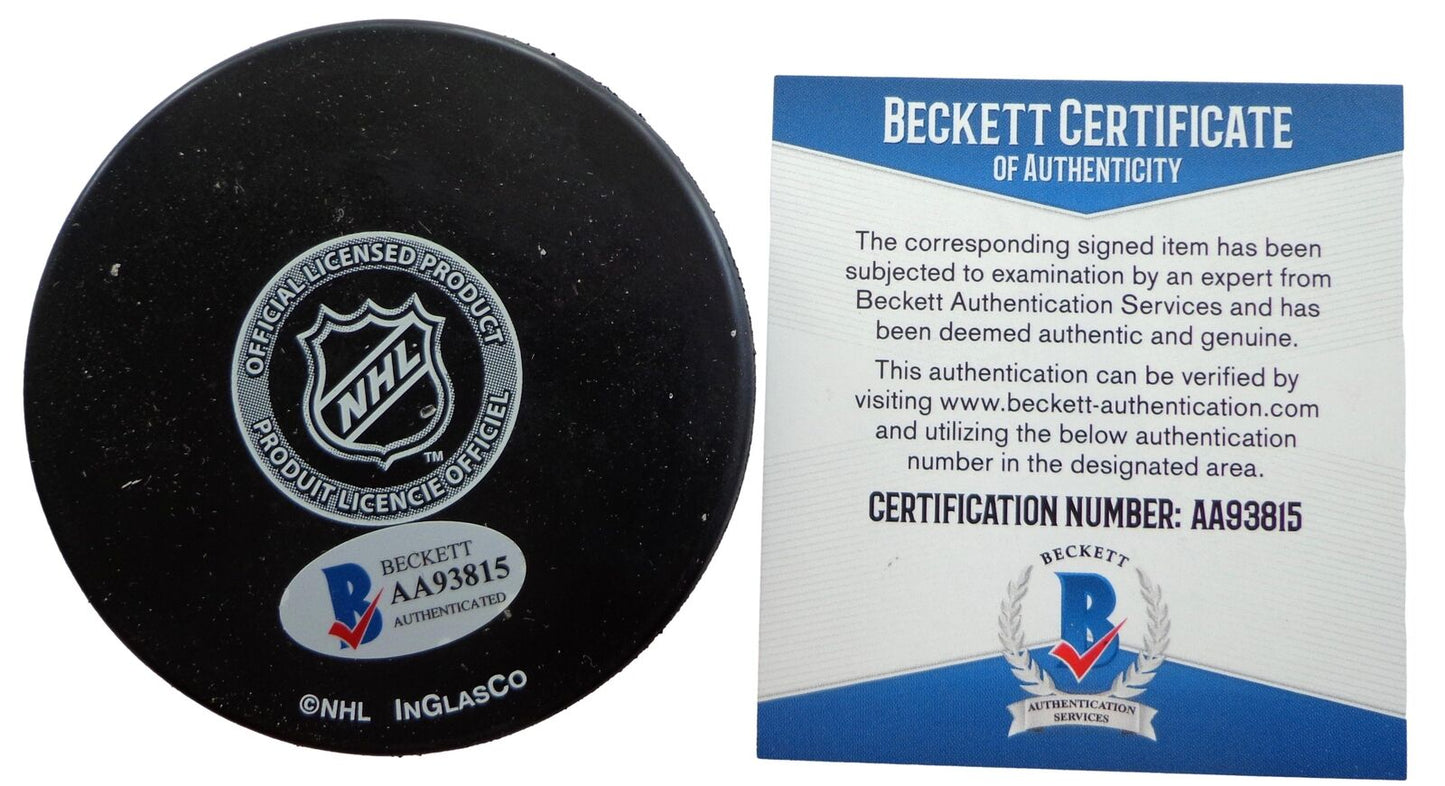 Milt Schmidt HOF Autographed/Inscribed Boston Bruins Hockey Puck Beckett 181051