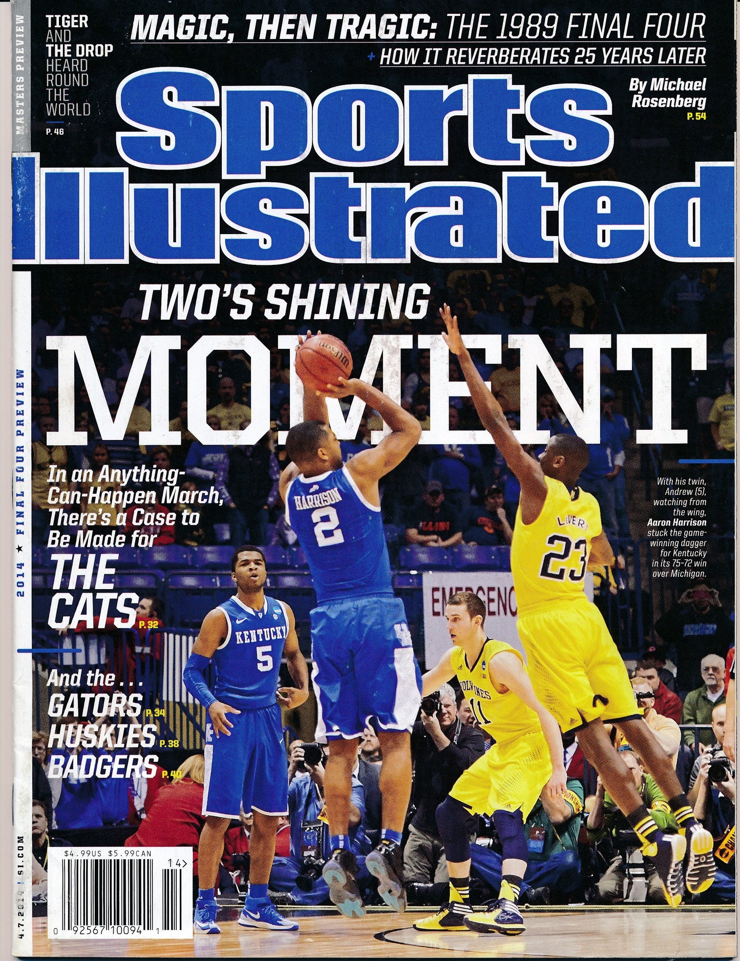 April 7, 2014 Aaron Harrison UK Sports Illustrated Magazine NO LABEL 182331