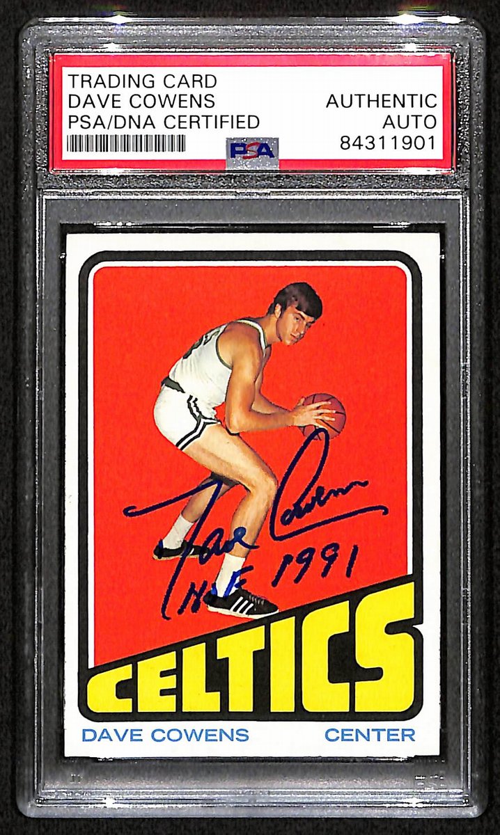 Dave Cowens HOF Boston Celtics Signed/Inscr 1972 Topps Card #7 PSA/DNA 193409