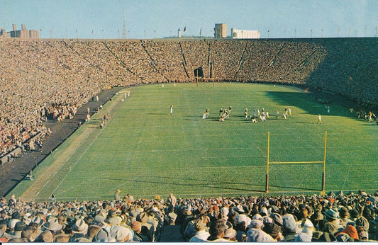 Vintage Football Themed Post Card of Univ of Minnesota Memorial Stadium 148990