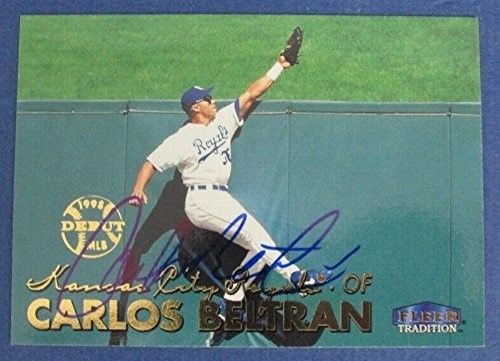 Carlos Beltran Royals Signed/Auto 1999 Fleer Traditions Baseball Card #245