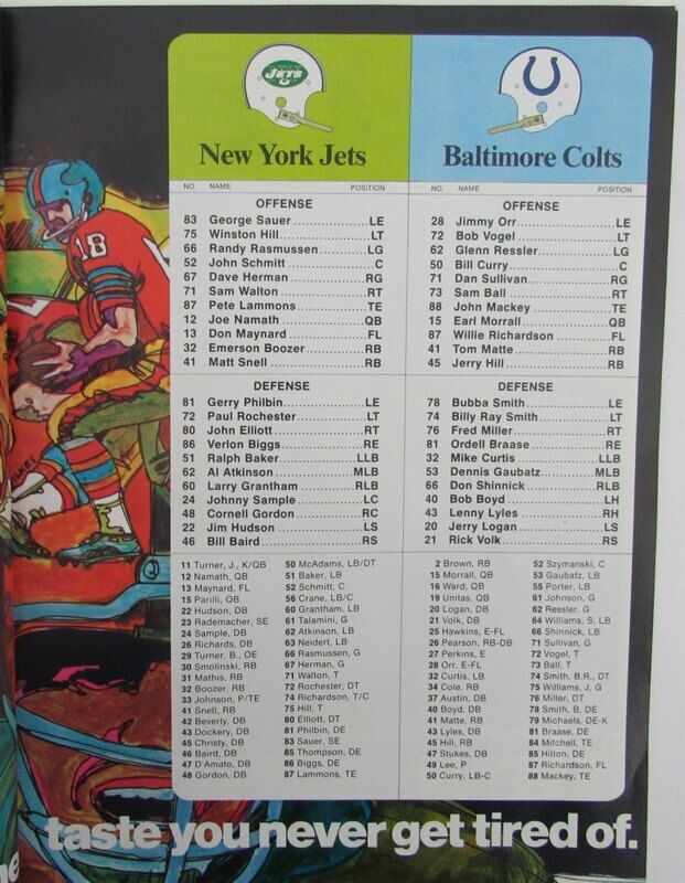 Super Bowl III - 1969 Vintage Rare Program Colts vs Jets Joe Namath MVP 141532