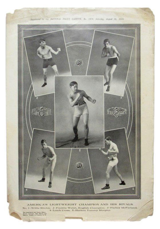 1913 Police Gazette America's Lightweight Champion 11x15 Supplement Poster