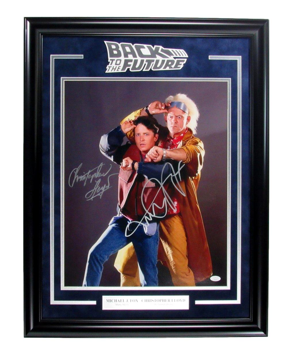 Michael J Fox/Christopher Lloyd Dual-Autographed 16x20 Photo Framed JSA 188529