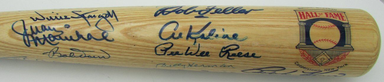 Hall of Fame HOF Baseball Bat Signed by 36 HOFers Koufax,Seaver,Stargell + PSA