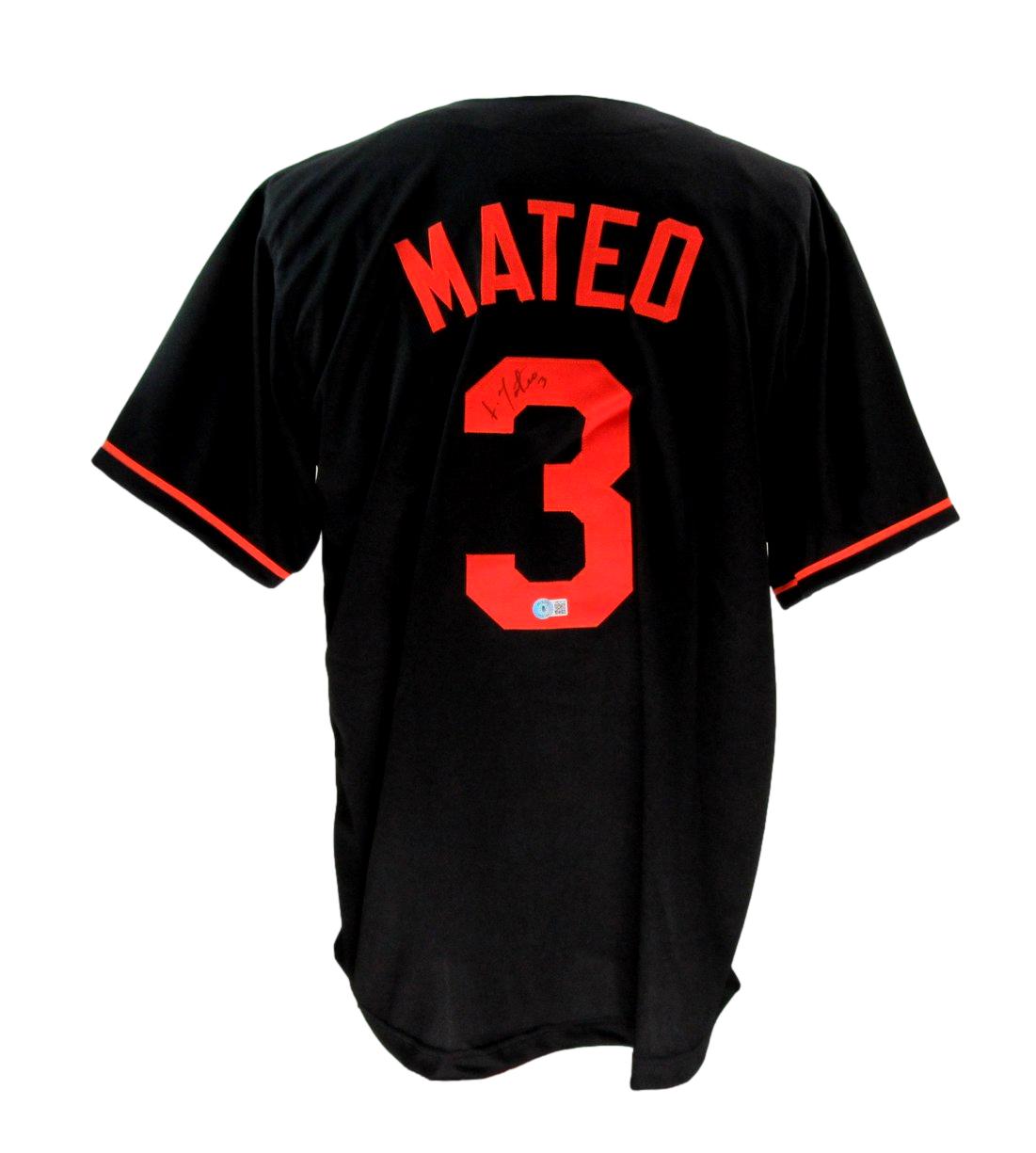 Jorge Mateo Signed Black Custom Baseball Jersey Baltimore Orioles Beckett 186233