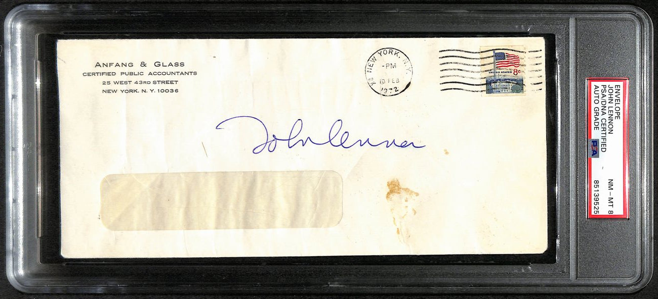 John Lennon Beatles Signed/Autographed NM-MT 8 Envelope PSA/DNA JSA 188509