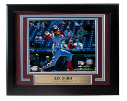 Alec Bohm Signed/Auto 8x10 Photo Philadelphia Phillies Framed Fanatics 190354