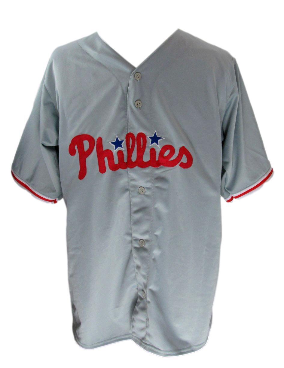 Carlos Ruiz Autographed Grey Custom Baseball Jersey Philadelphia Phillies JSA